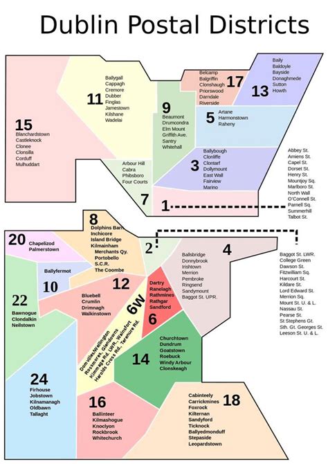 Dublin postcode map - Map of Dublin postcodes (Ireland)