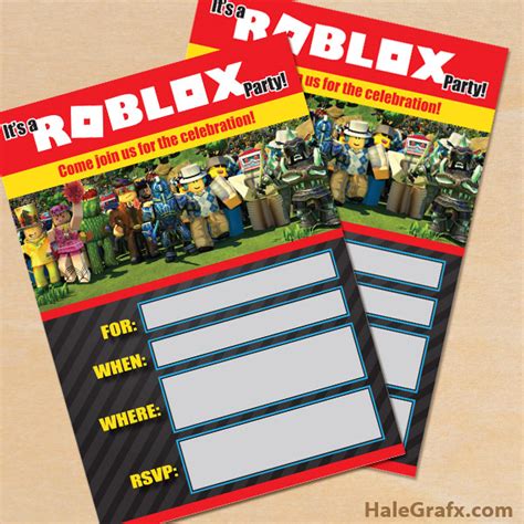 Free Printable Roblox Party Invitations - PRINTABLE TEMPLATES