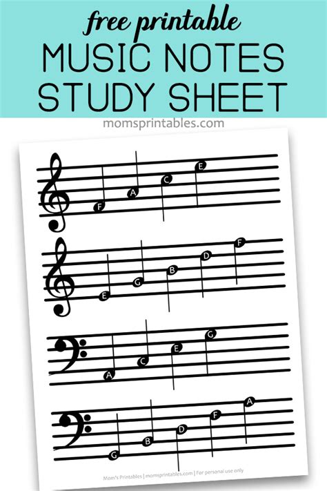 Free Printable Music Notes Sheet - Mom's Printables