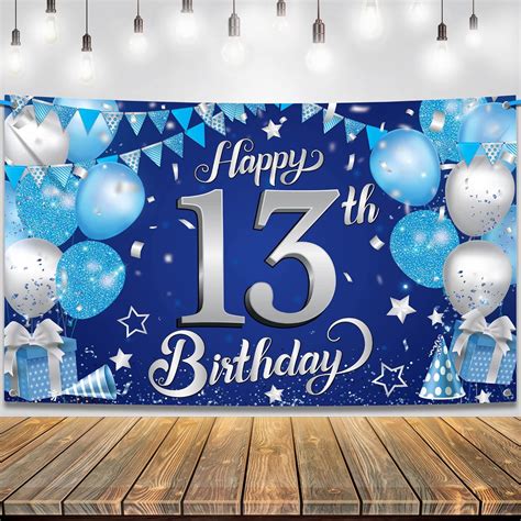 Amazon.com: KatchOn, XtraLarge Blue Happy 13th Birthday Banner - 72x44 ...