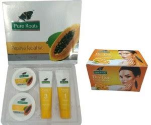 shine beauty PURE ROOTS PAPAYA FACIAL KIT & PURE ROOTS D-TAN CREAM ...