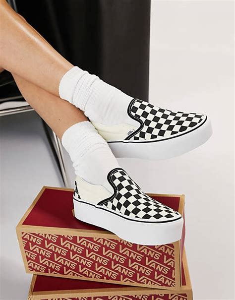 Vans Classic Slip-On Stackform sneakers in checkerboard | ASOS