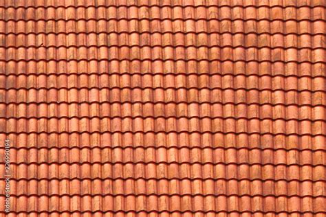 Roofing texture. Red corrugated tile element of roof. Seamless pattern ...