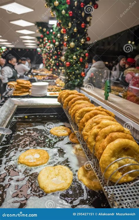 Traditional Hungarian Street Food Langos at Fair Stock Image - Image of ...