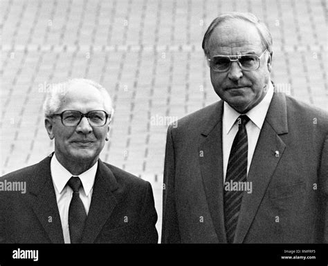 German Chancellor Helmut Kohl and Erich Honecker, Secretary General of ...