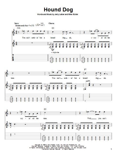 Hound Dog by Elvis Presley - Guitar Tab Play-Along - Guitar Instructor