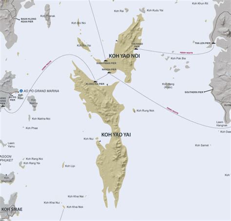 Phang Nga's Koh Yao Yai & Koh Yao Noi on Phuket's Marine Map