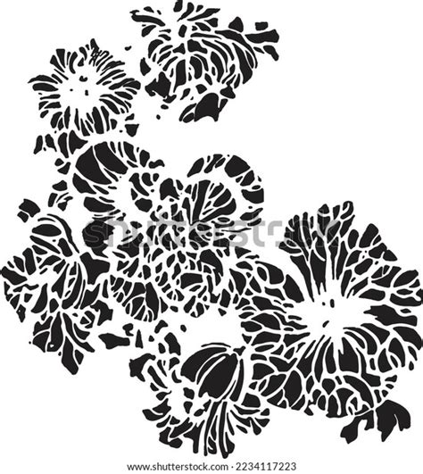 Black White Isolated Sketch Flower Illustration Stock Vector (Royalty ...