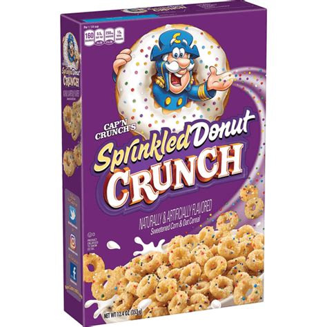 Cap'n Crunch's Sprinkled Donut Crunch Sweetened Corn & Oat Cereal 12.4 ...