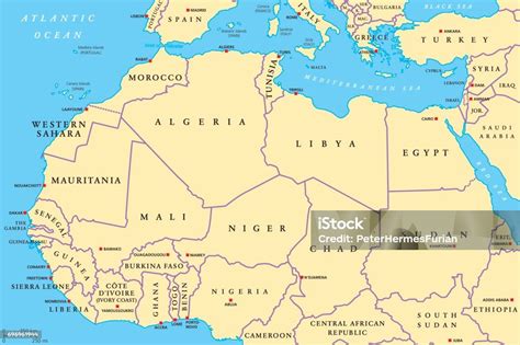 North Africa Countries Political Map Stock Illustration - Download ...