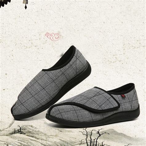 Men's Wide Diabetic Edema Adjustable Shoes Comfy Extra Wide Orthopedic ...