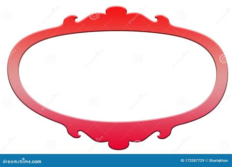 Red Gradient Frame Oval Shape with Artistic Design Stock Illustration ...