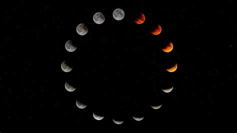 HD wallpaper: Moon, space, stars, circle, Red moon, moon phases ...