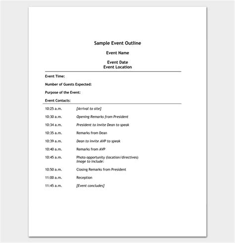 Event Program Outline - 13+ Printable Samples, Examples, Formats