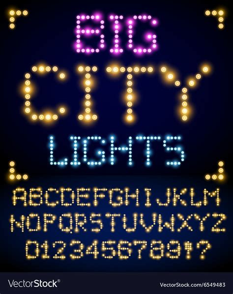 Light font Royalty Free Vector Image - VectorStock