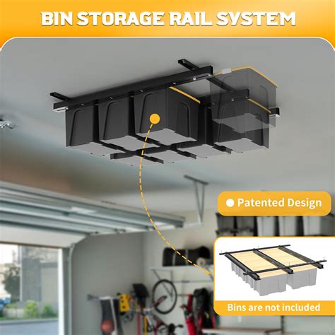 Snapklik.com : Overhead Tote Storage Rail System, Garage Ceiling Bin ...