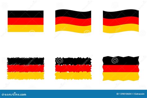 Germany Flag Set, Official Colors and Proportion of German Flag Stock ...