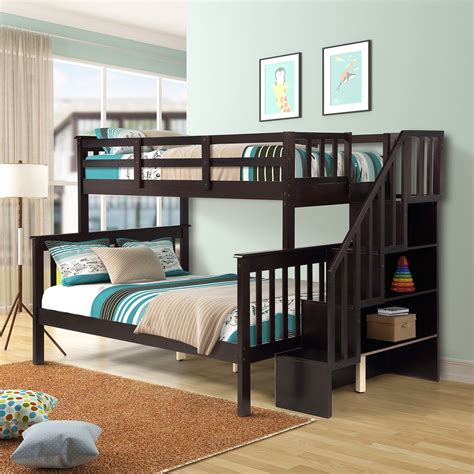 Storage Bunk Beds - Grey Bunk Bed with Storage - Ladder Can Be Fitted ...