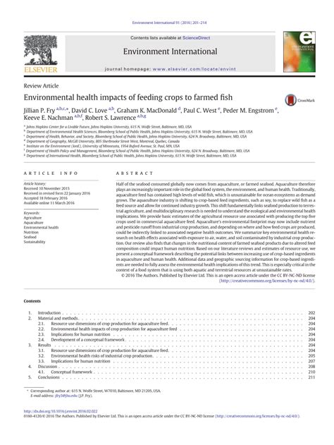 (PDF) Environmental health impacts of feeding crops to farmed fish