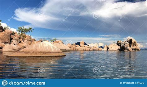 A scene from Lake Malawi stock photo. Image of boat - 219075880