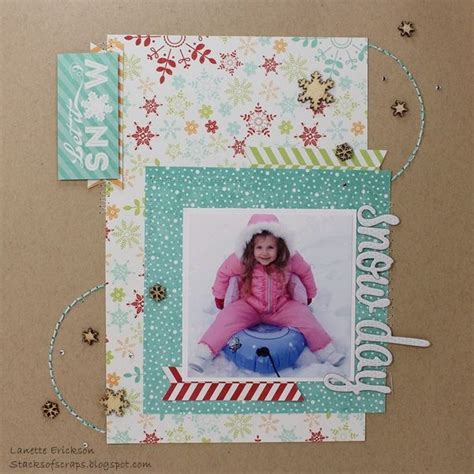 Snow Day - Scrapbook.com | Scrapbook inspiration, Mixed media canvas ...