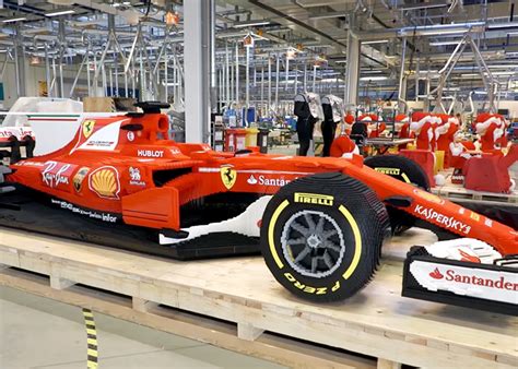 watch LEGO build a life-size ferrari F1 car with 350,000 bricks