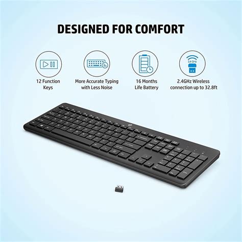 Black HP 230 Wireless Keyboard at Rs 1439/piece in Noida | ID: 25325128255