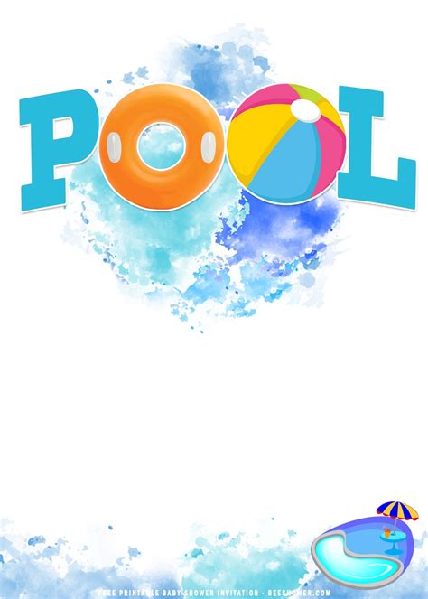 Free Printable Pool Party Invitations