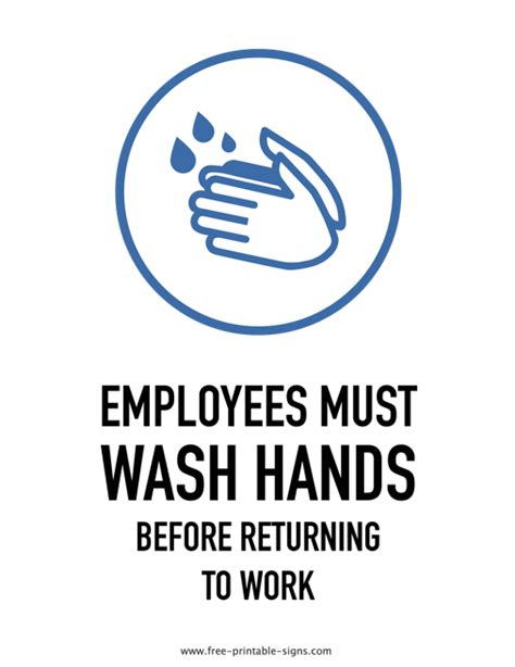 Employee Handwashing Sign Printable - Printable Word Searches