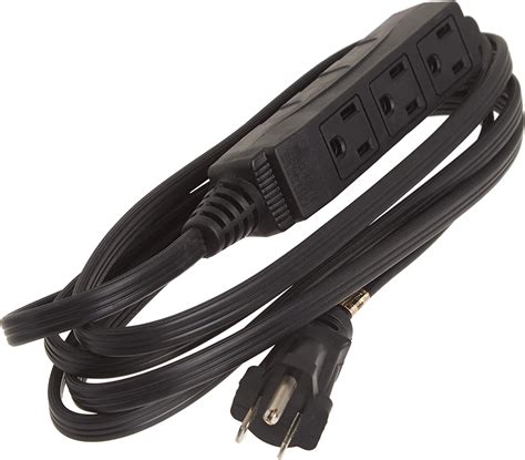 Woods 2611 8-Foot 3-Prong Indoor Extension Cord With 3 Outlets, Black ...