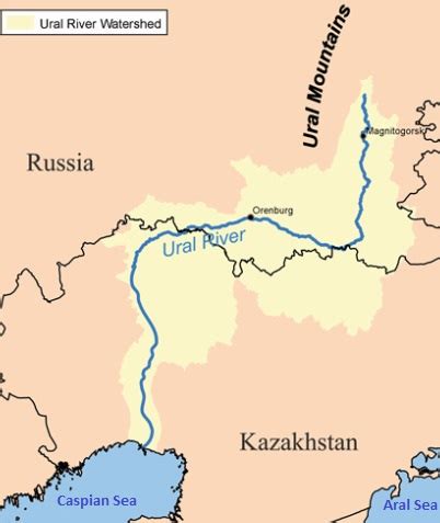 The Ural River runs through Kazakhstan