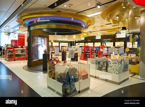 VIENNA, AUSTRIA - CIRCA MAY, 2019: Duty Free shopping area at Vienna ...