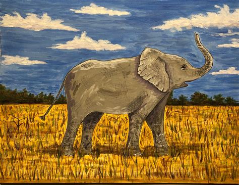 Stunning Acrylic Elephant Painting