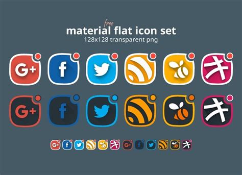 Download Free 6 Flat Social Media Icons - Free Social Icons