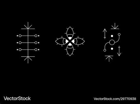 Occult geometry symbol set ancient secret Vector Image