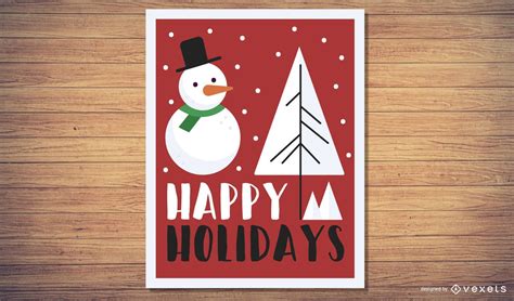 Happy Holidays Greeting Card Vector Download