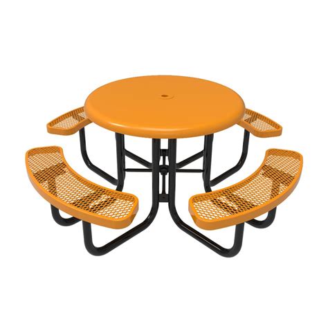 Round Solid Top 46″ Commercial Picnic Table – Portable - Outdoorsiness.com