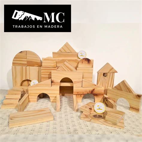 Bloques de Madera – 52 Piezas – MC Trabajos en madera