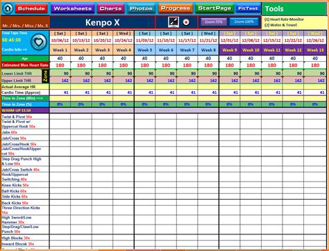 Training Spreadsheet Template — excelxo.com