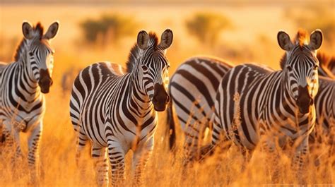 Premium AI Image | a herd of zebras in the wild with trees in the ...