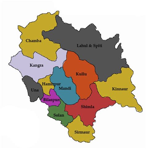 Himachal Pradesh District Map Himachal Pradesh Political 51 OFF