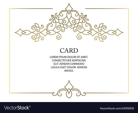 Ornate decor border for invitation card Royalty Free Vector