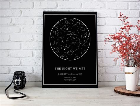 Map of the Night Sky Custom Star Chart Personalized Star - Etsy