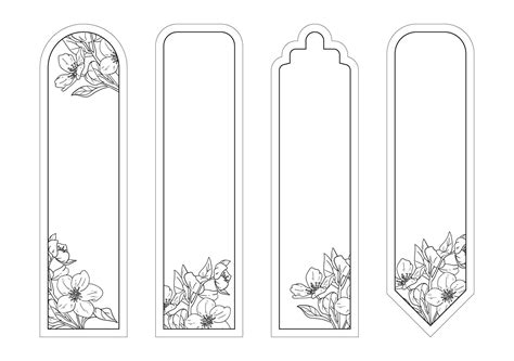 Free Printable Bookmarks with Flowers and Leaves