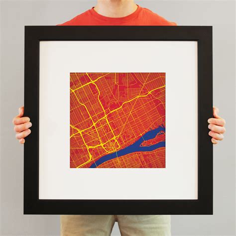 Detroit, Michigan Map Art by City Prints - The Map Shop