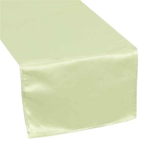 Lamour Satin Runner Sage Green at CV Linens