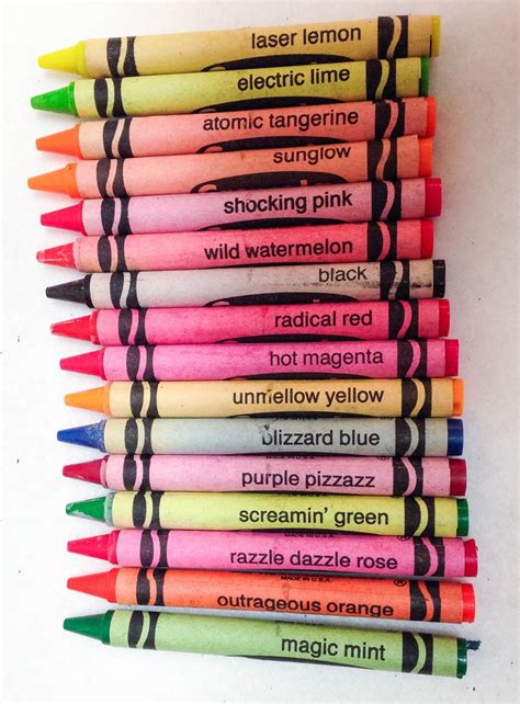 Crayola Fluorescent Crayons | Jenny's Crayon Collection