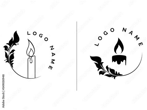 Candle logo design. Natural candle logo. Candle with fire. Modern ...