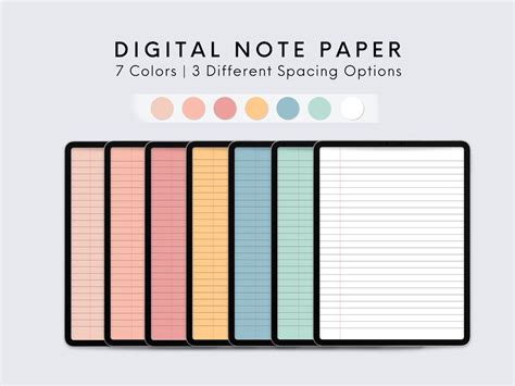 Digital Notebook Paper Digital Paper Pack Lined Paper for Digital Note ...