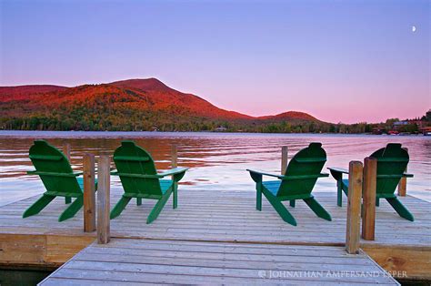 Blue Mountain Lake dock and sunset glow | | Wildernesscapes Photography ...